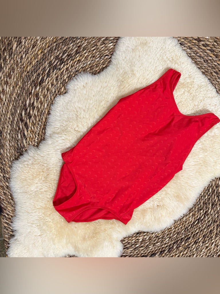 Girls' Red One-Piece Swimsuit - Classic Solid